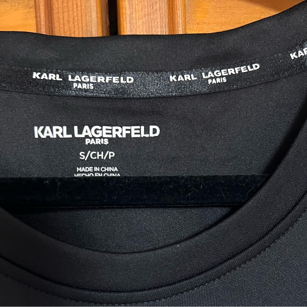 Karl Lagerfeld Women’s Sweatshirt, Size S, Black, White Color Block, Casual Wear - Picture 2 of 9